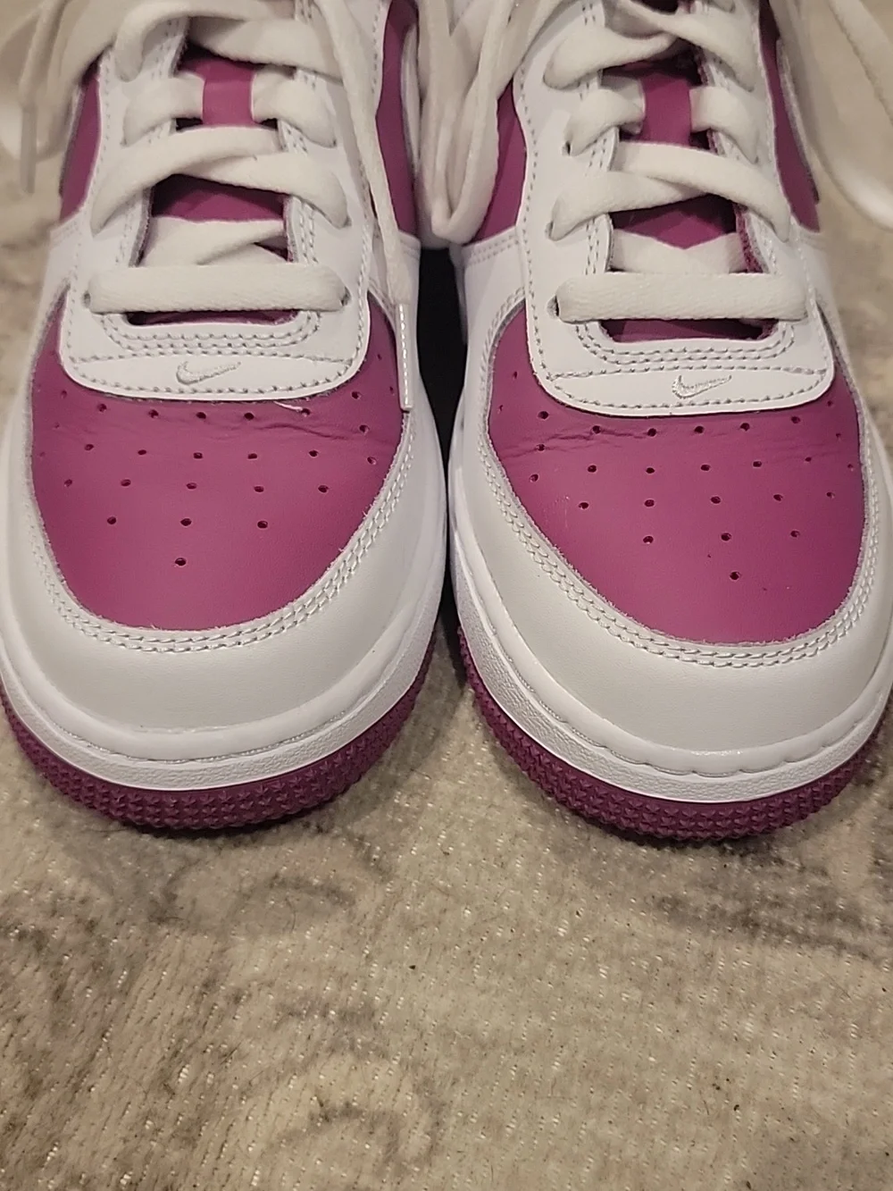 Nike Air Force 1 Low White & Magenta Sneakers Youth/Women~Size 6Y~New W/O Box